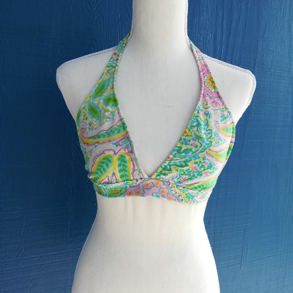Ralph Lauren Paisley Halter Bikini Top Size Small - Picture 2 of 5